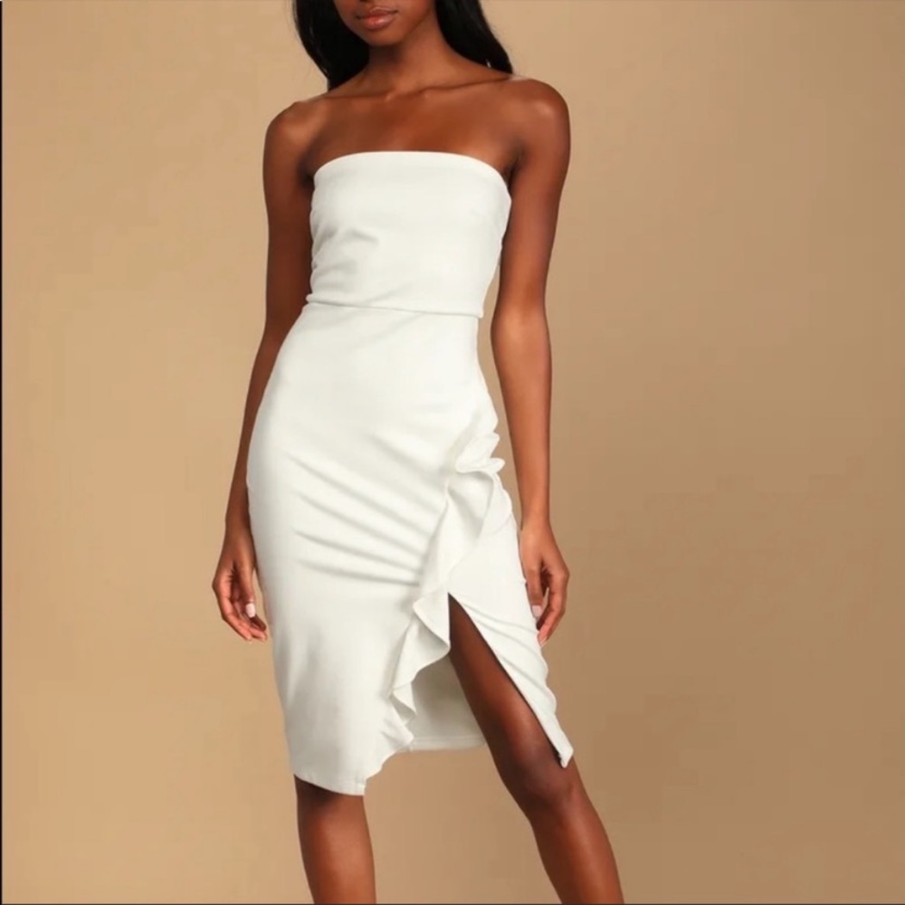 Lulus white ruffle dress